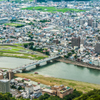 長良橋と長良川温泉郷の旅館街