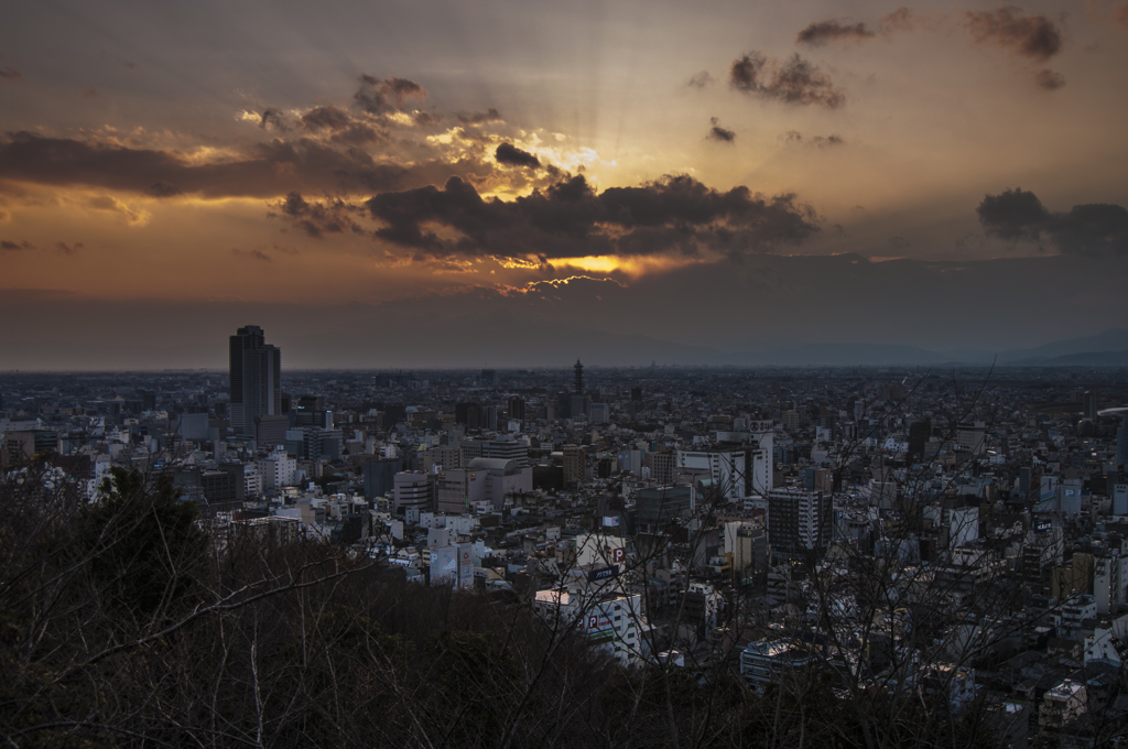 お正月の夕暮れ