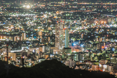 岐阜駅周辺の繁華街の夜景