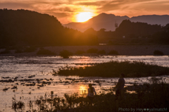 長良川の夕暮れ