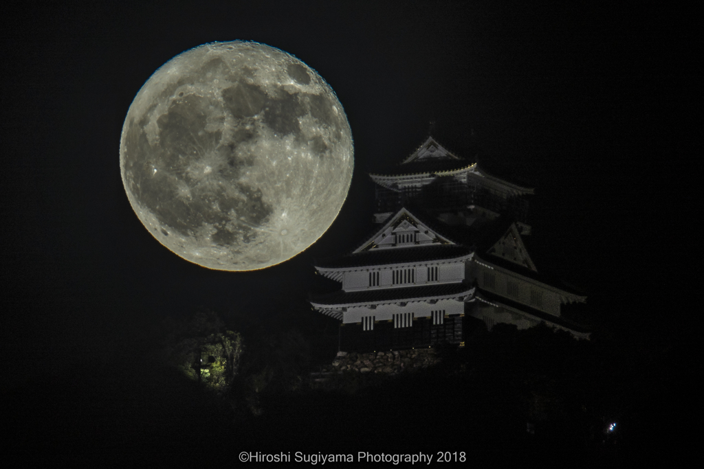 岐阜城と満月