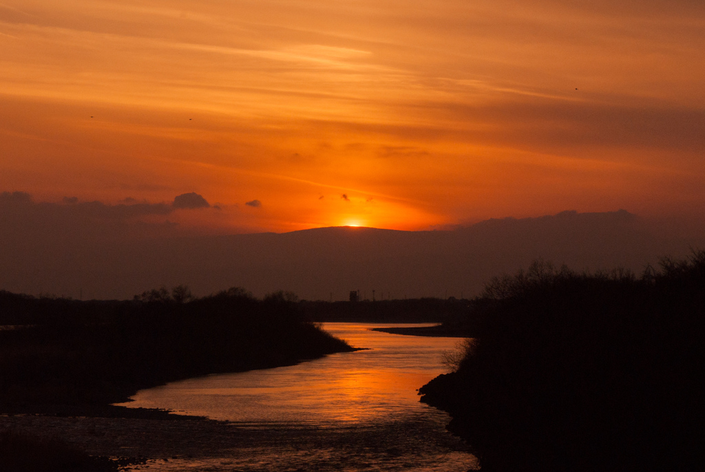 木曽川の夕暮れⅠ