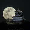 岐阜城と満月（BlueMoon2018）