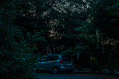 金華山の夕暮れ（ドライブウェイ途中の稲荷山付近）