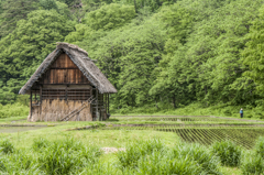 茅葺き小屋