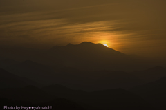 御嶽山の夜明け