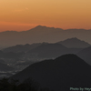 夕暮れの伊吹山