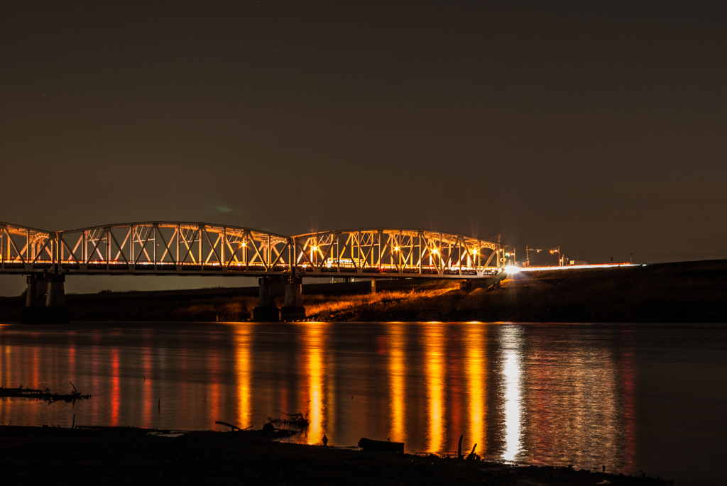 長良大橋の夜景