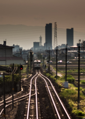 ＪＲ高山本線「長森駅」から岐阜市街地の眺め