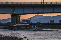 長良橋の夕暮れ