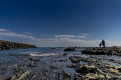 大磯の海岸で