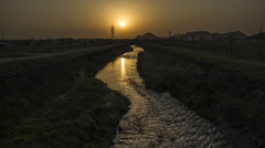 お彼岸の夕陽