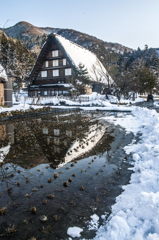 雪解けに映り込み