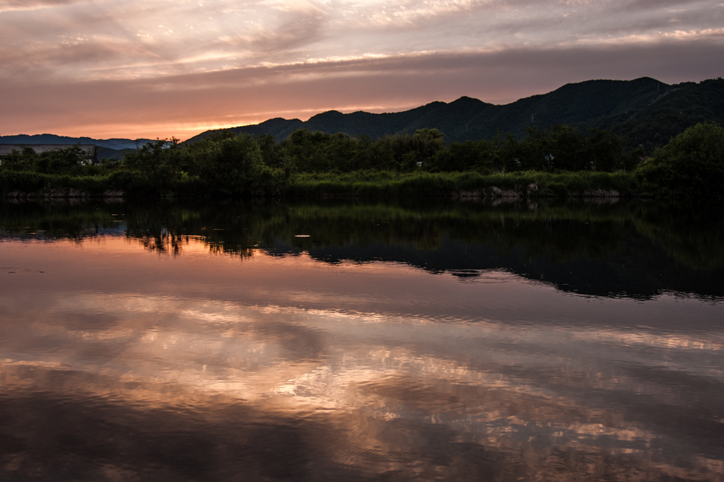 根尾川の夕暮れⅠ