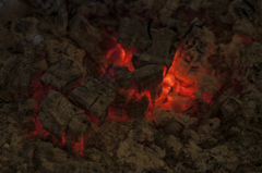 囲炉裏の炭火