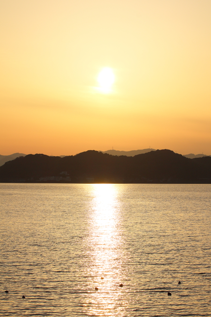浜名湖　伊目の夕暮れ