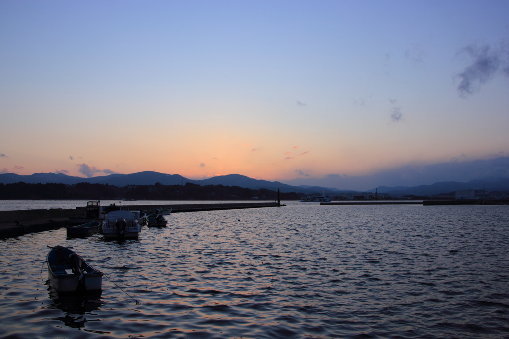 梶ヶ浦漁港　夕景