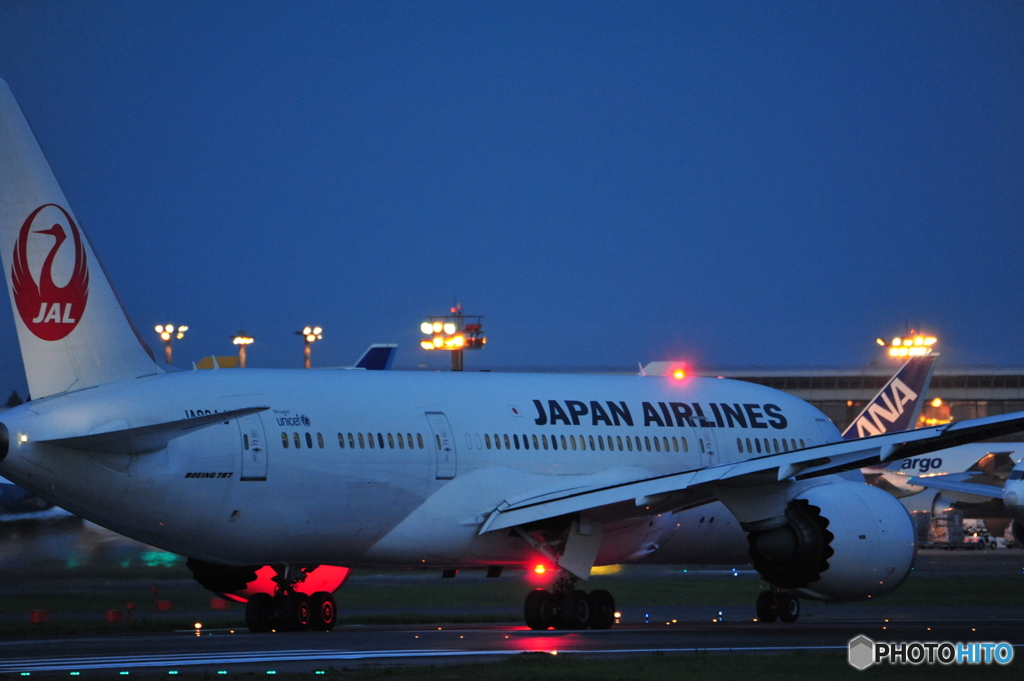 夜の成田空港