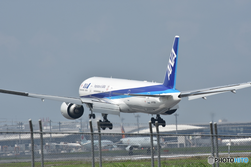 着陸　ひこうきの丘より