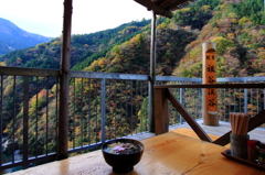 絶景の中で・・・祖谷そば
