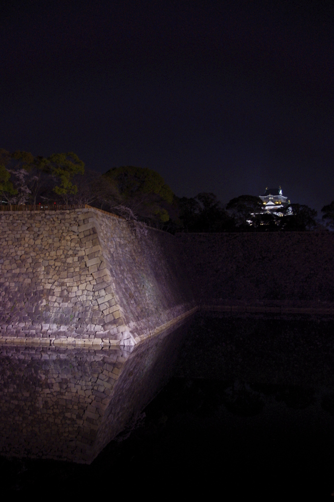 お堀の水鏡と天守閣