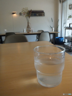 a glass of water