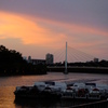 水上バスと大川の夕景