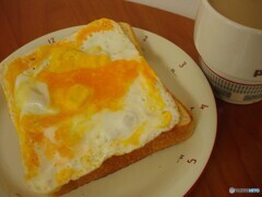 Egg Toast And A Cup Of Coffee