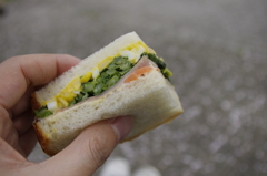 菜の花ハム玉子サンド♪
