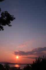 夕空と加太の海