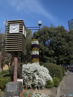 時計台と花の塔
