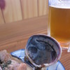 焼きおく貝と生ビール