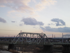 新幹線と鉄橋