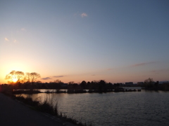 ワンドの夕景