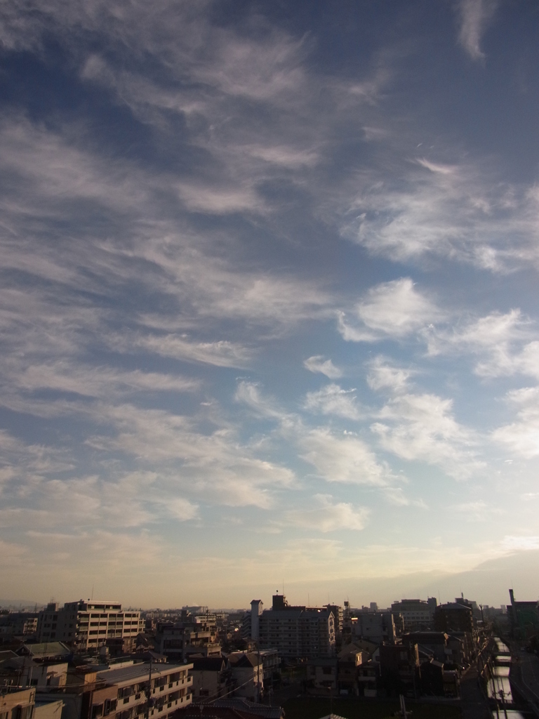 印象的な雲の朝