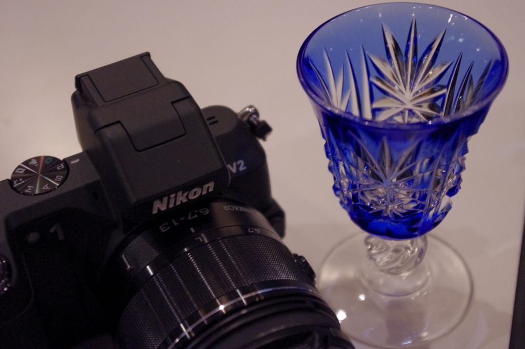 切子グラスとNikon