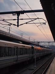 姫路駅の夕景
