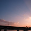 染まる夕空と武庫川