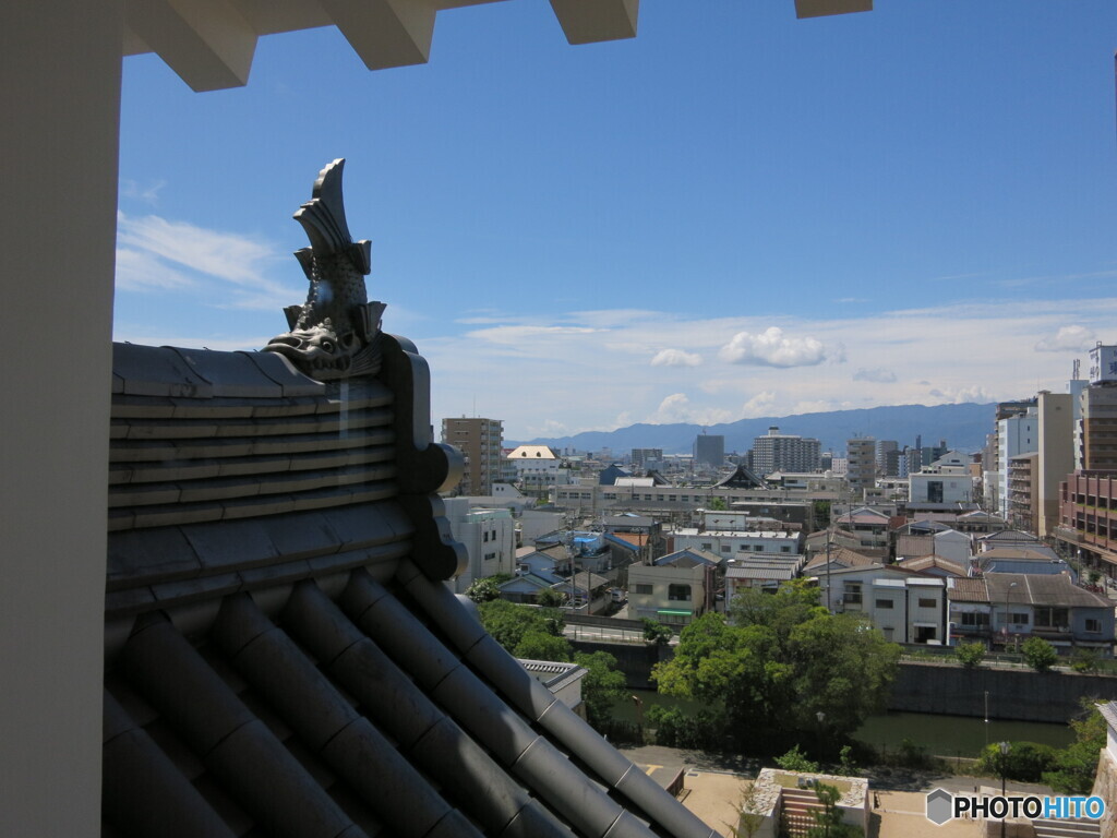 尼崎城からの眺め　北北西かな