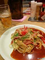 あんかけスパと一番搾り