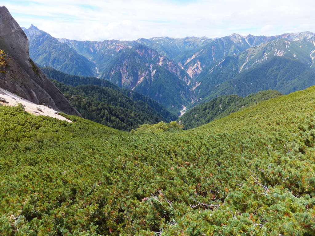 水晶岳方面を望む