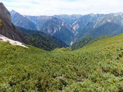 水晶岳方面を望む