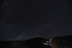 星空と登山客