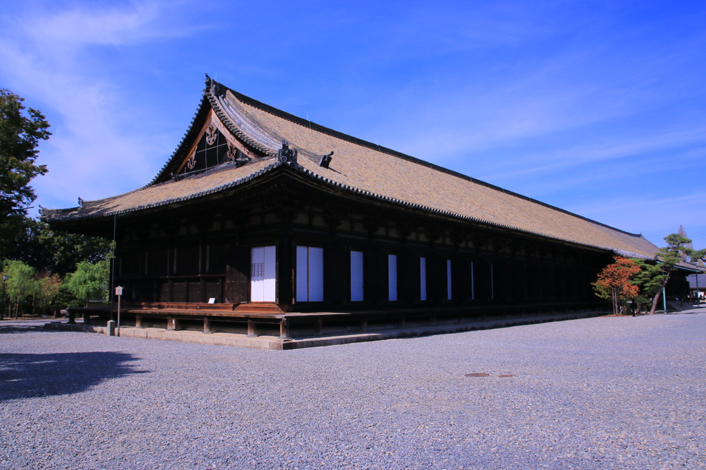 秋空と三十三間堂