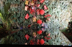 水鏡　フラワーセンターにて