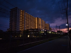都会の夕景