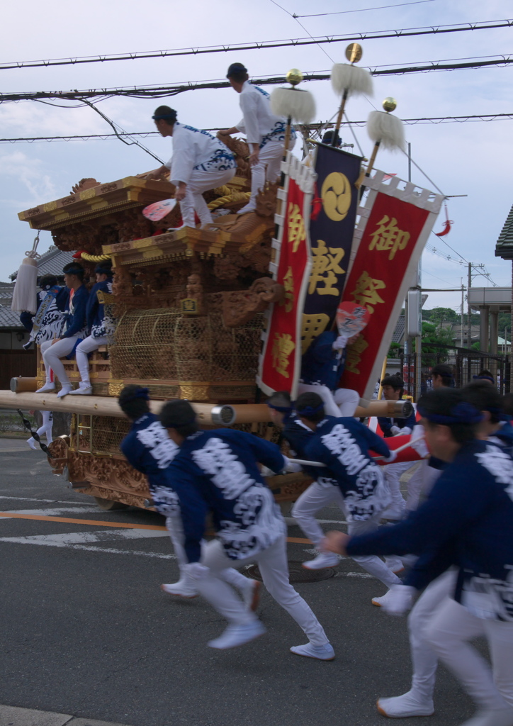 古市だんじり祭り2012-2　「曲がる」