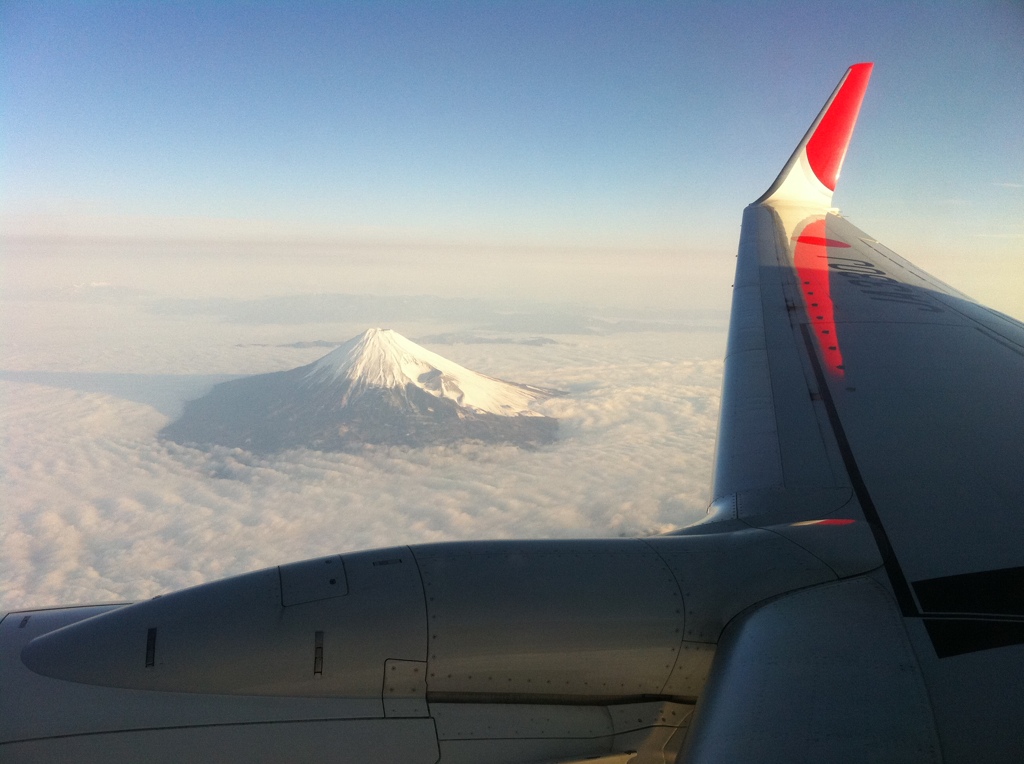 富士山：飛行機から