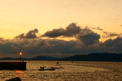 夕暮れからの漁