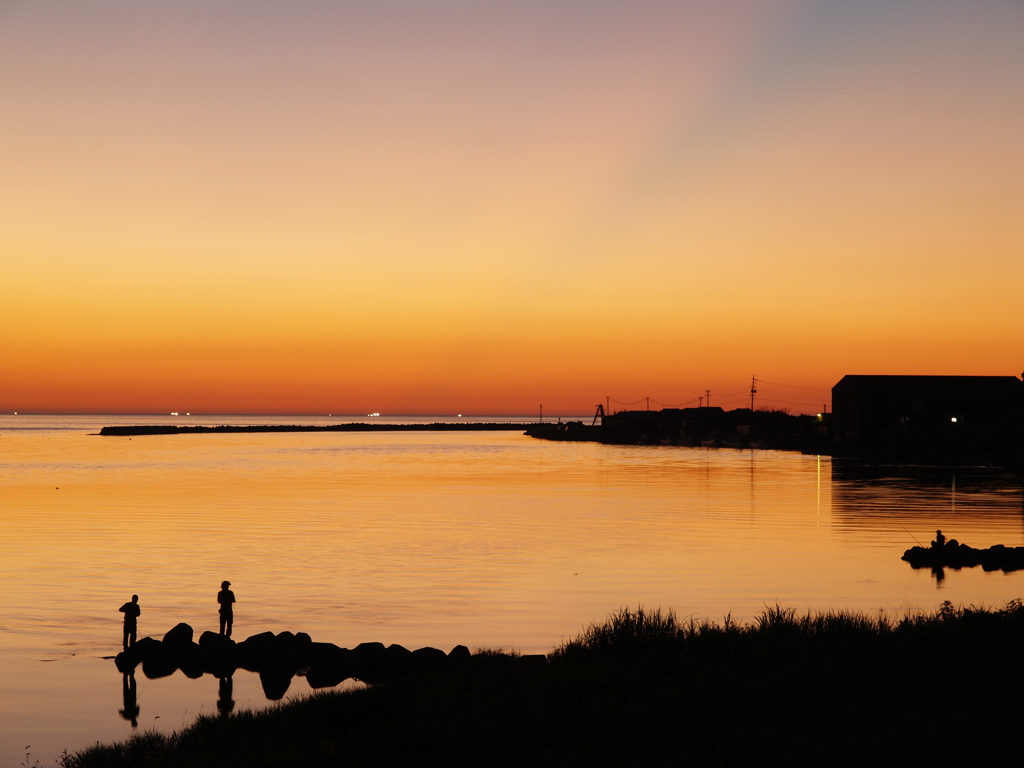 河口の夕暮れ